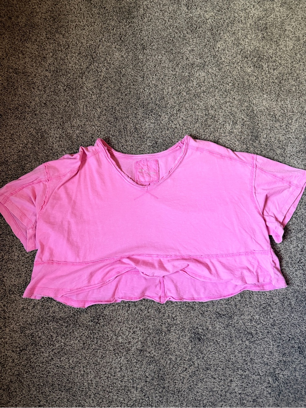 aerie Pink Cropped V-Neck Tee